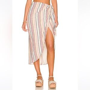 Free People - striped wrap midi skirt resort wear